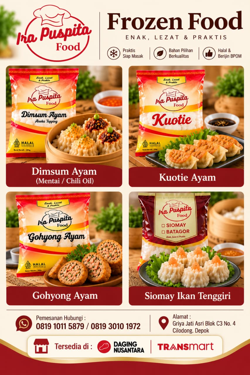 Pesan Frozen Food Berkualitas by Ira Puspita: Lezat, Praktis, & Higienis Siap Saji